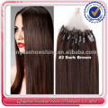 Hot selling fast shipping dark brown 100% indian sliver human hair micro fish line hair extensions